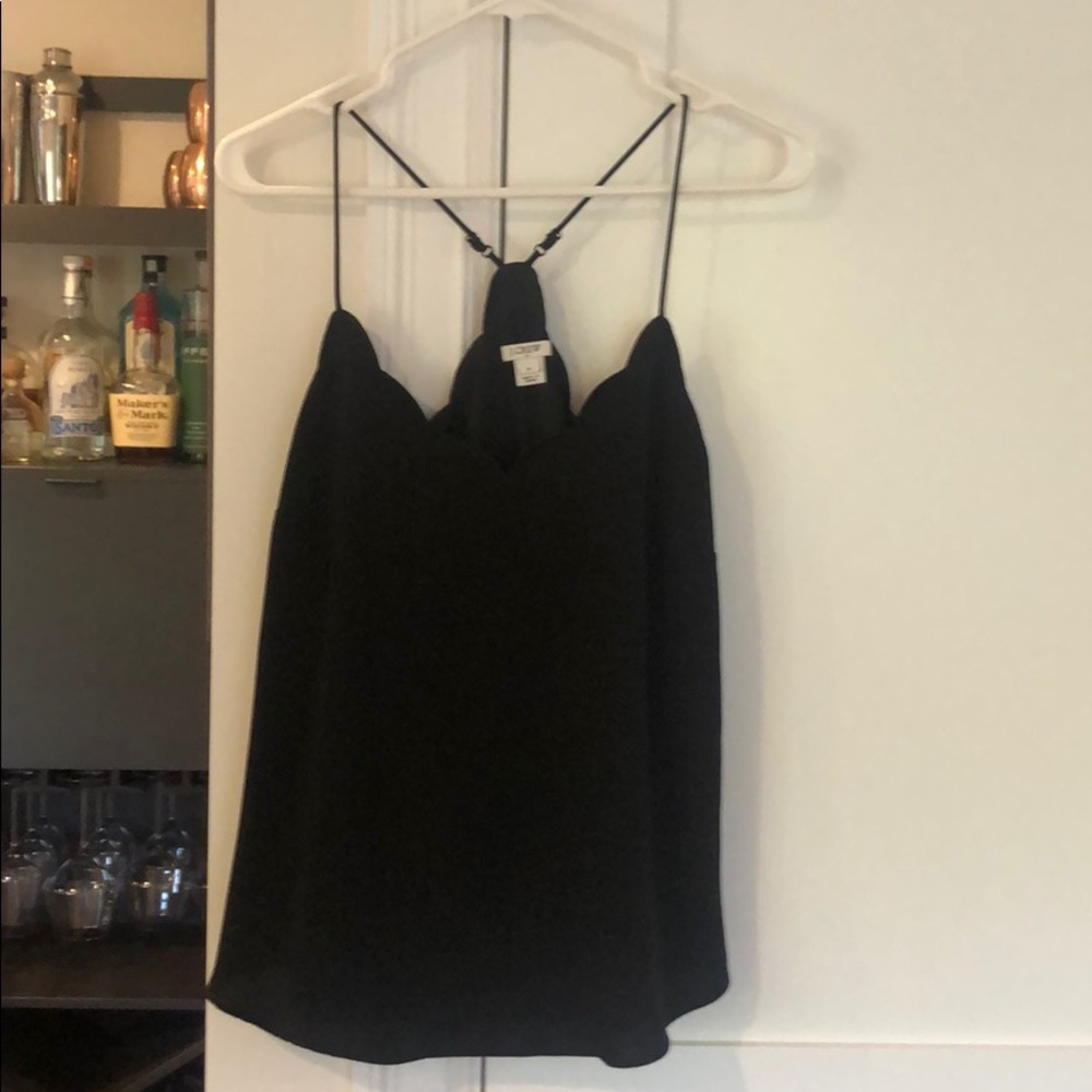 Jcrew Black scallop camisole